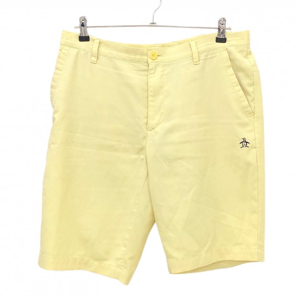 マンシングウェア ハーフパンツ イエロー ロゴ黒 薄手  メンズ 84-88 ゴルフウェア Munsingwear