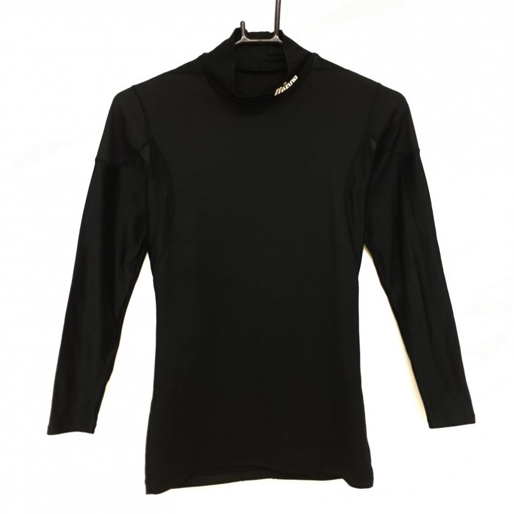 ミズノ インナーシャツ 黒 ネックロゴプリント メンズ M ゴルフウェア MIZUNO