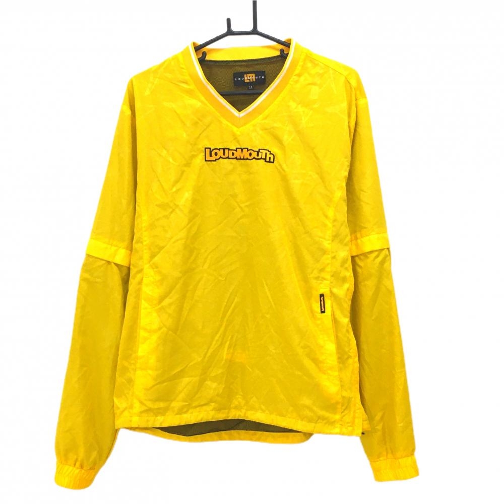 【超美品】ラウドマウス 2WAYスニード イエロー シューティングスター地模様 袖着脱可 裏地メッシュ  メンズ LL ゴルフウェア LOUDMOUTH