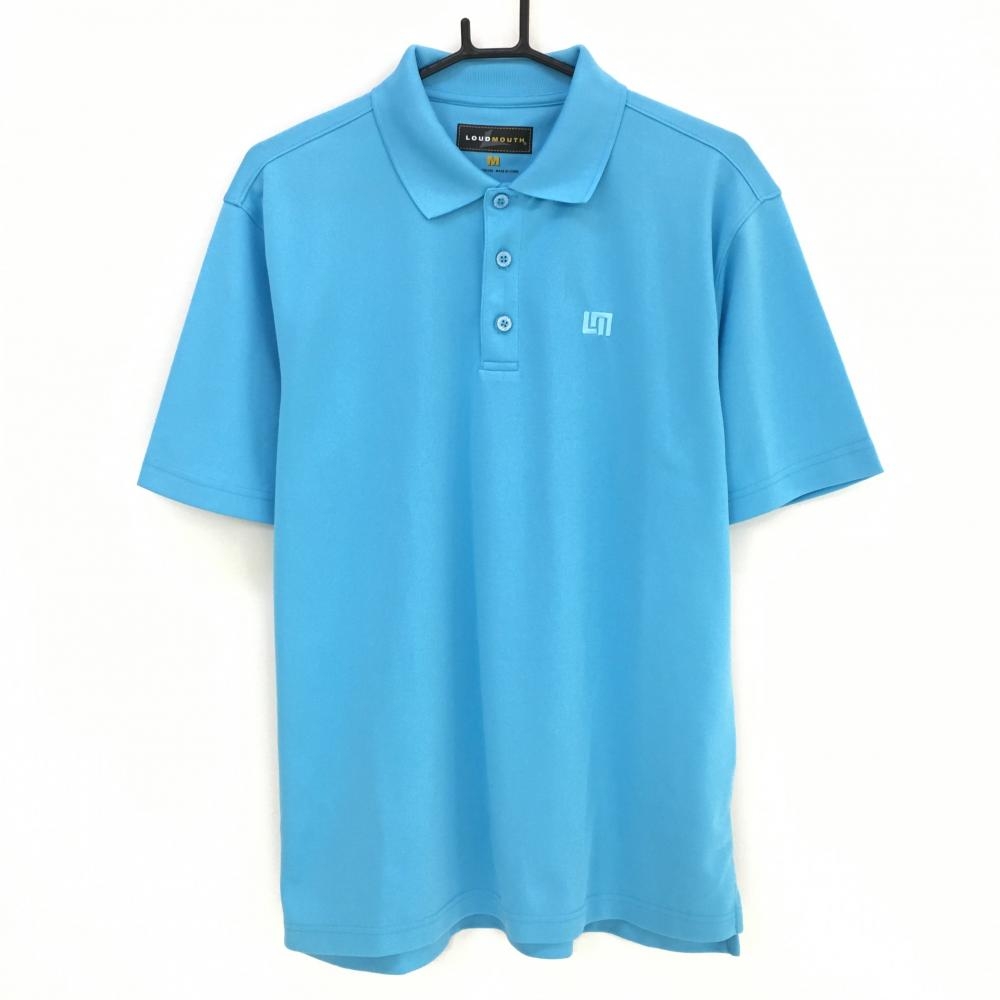 【美品】ラウドマウス 半袖ポロシャツ ライトブルー シンプル  メンズ Ｍ ゴルフウェア LOUDMOUTH