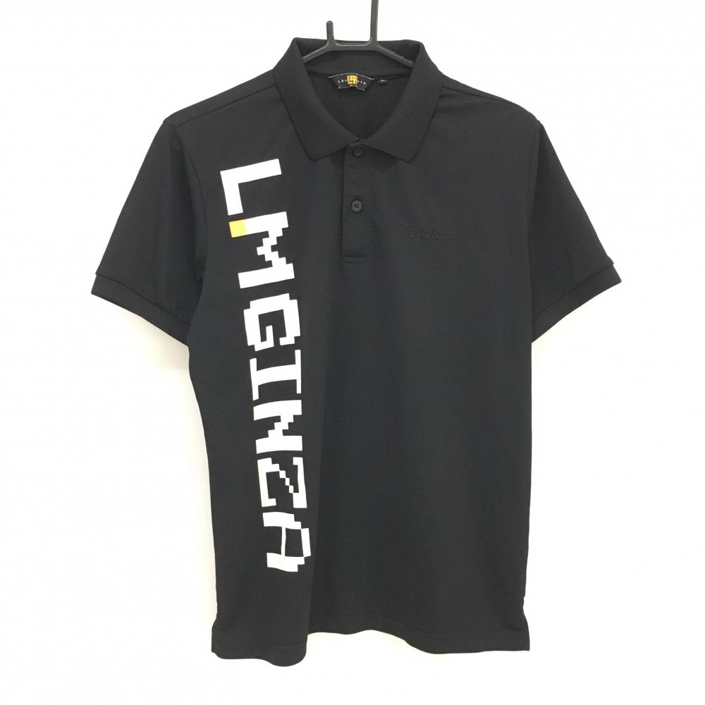 【美品】ラウドマウス 半袖ポロシャツ 黒 フロントサイドロゴ メンズ L ゴルフウェア LOUDMOUTH
