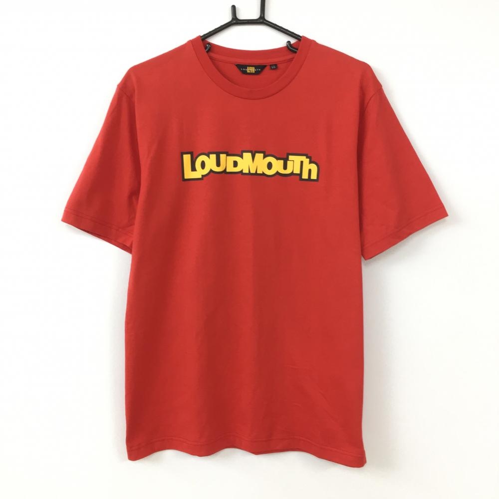【超美品】LOUDMOUTH ラウドマウス Tシャツ レッド×イエロー フロントロゴ メンズ LL ゴルフウェア