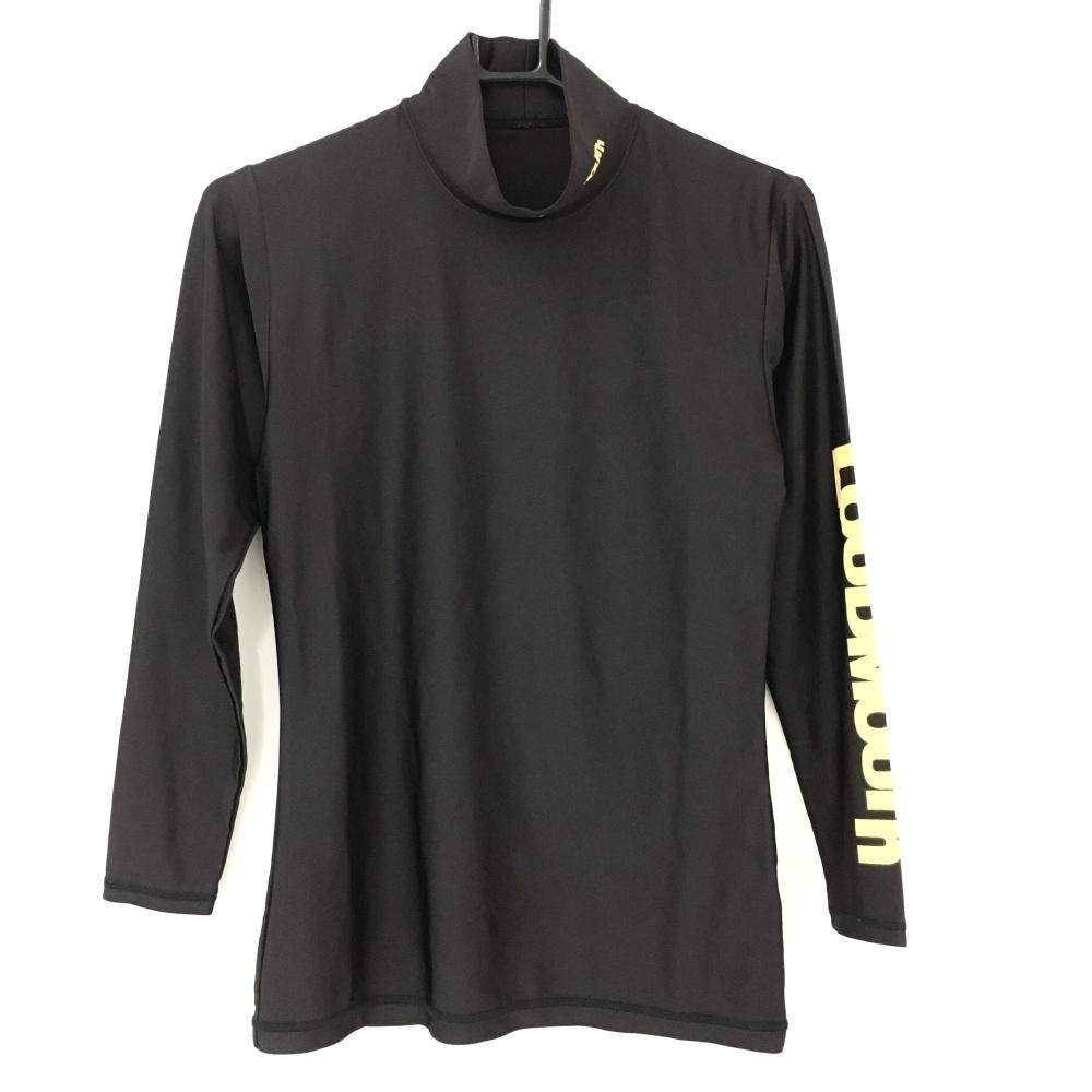 【美品】ラウドマウス インナーシャツ 黒×イエロー ハイネック 袖ロゴ メンズ M ゴルフウェア LOUDMOUTH