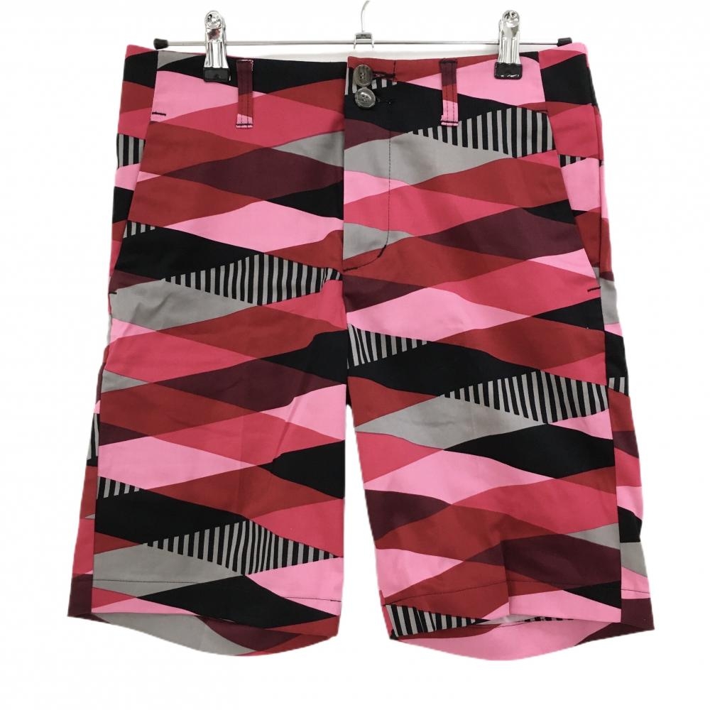 【新品】ラウドマウス ハーフパンツ レッド×ピンク 総柄 フォアシェーズオブレッド メンズ M ゴルフウェア LOUDMOUTH