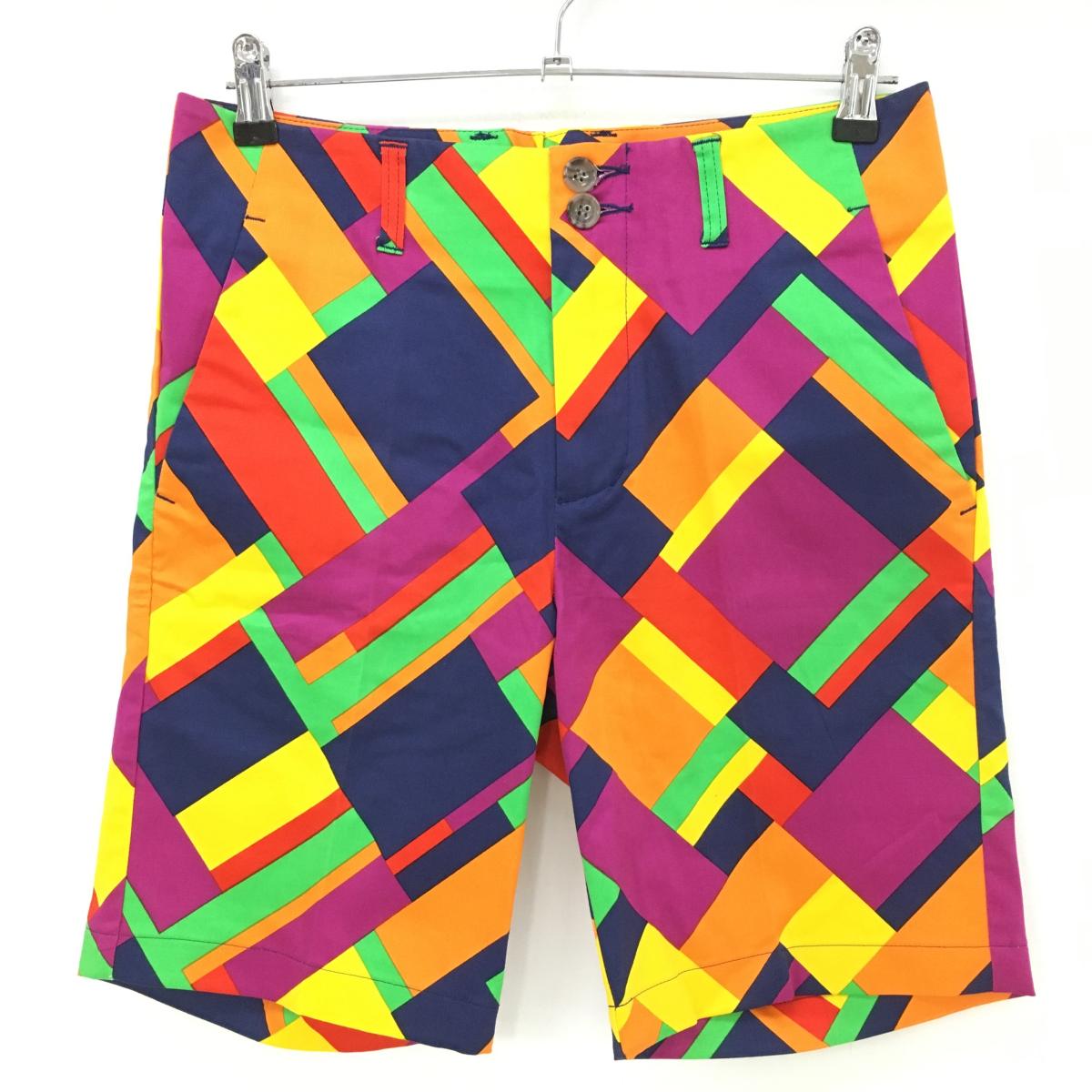 【超美品】ラウドマウス ハーフパンツ パープル×ネイビー 総柄  メンズ M ゴルフウェア LOUDMOUTH