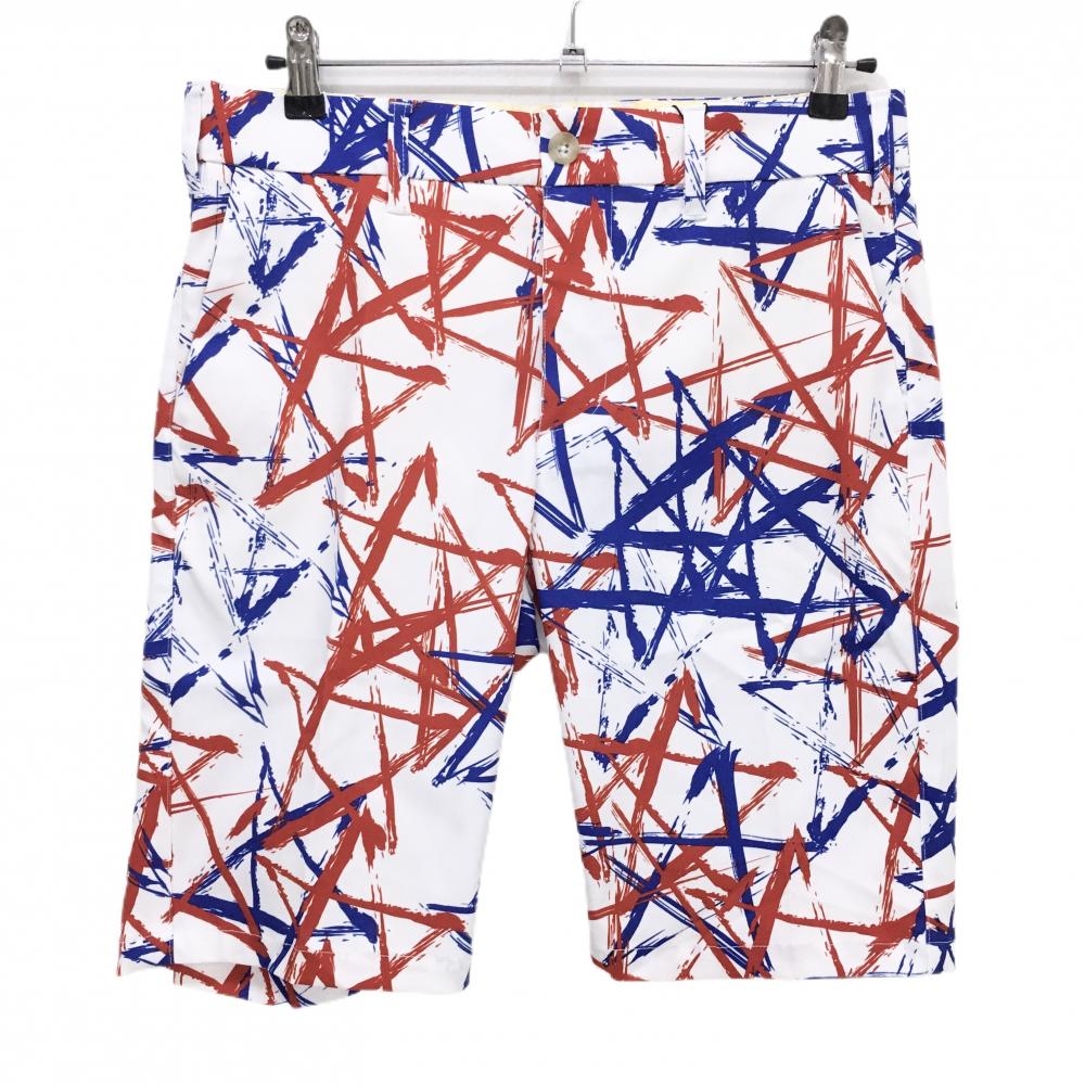 【新品】ラウドマウス ハーフパンツ 白×ネイビー×レッド 星柄 トリコスターズ メンズ M ゴルフウェア LOUDMOUTH