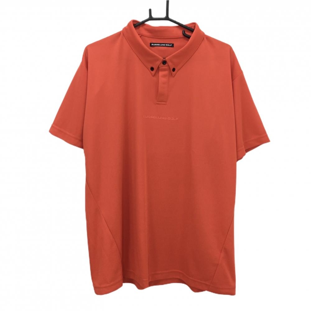 【超美品】ラッセルノ 半袖ポロシャツ レッド ルチャ ボタンダウン  メンズ 7(2XL) ゴルフウェア 2023年モデル 大きいサイズ RUSSELUNO