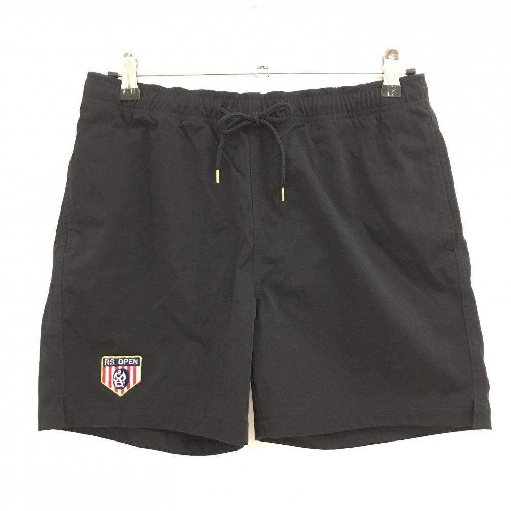 【超美品】ラッセルノ ハーフパンツ 黒 ルチャマスク ウエスト調整紐 メンズ 4(M) ゴルフウェア RUSSELUNO