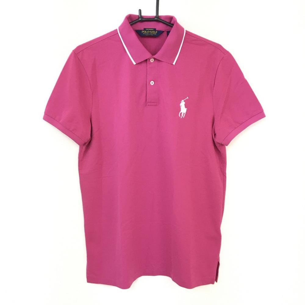 超美品 Ralph Lauren ポロゴルフ ラルフローレン 半袖ポロシャツ ピンク 白 ビッグポニー シンプル メンズ M ゴルフウェア 中古ゴルフウェア通販サイトreonard レオナード
