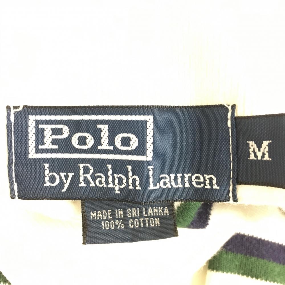 Ralph Lauren ポロbyラルフローレン 半袖ポロシャツ 白×ネイビー