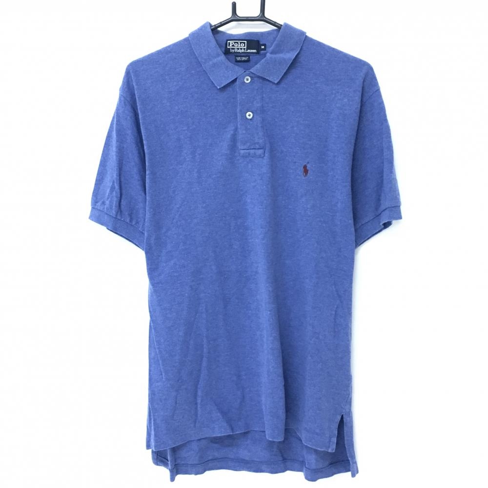 ポロbyラルフローレン 半袖ポロシャツ 杢ネイビー コットン100％ メンズ M ゴルフウェア Ralph Lauren