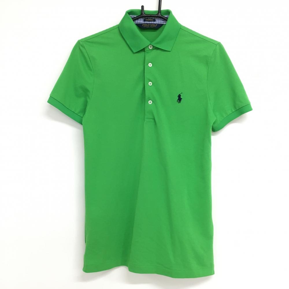 【超美品】ポロゴルフ ラルフローレン 半袖ポロシャツ ライトグリーン 襟内側チェック  メンズ XS ゴルフウェア Ralph Lauren
