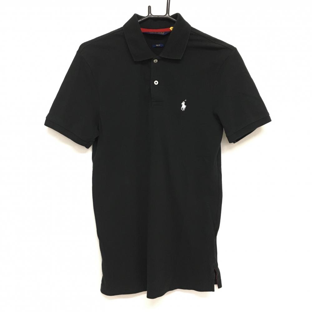 ポロゴルフラルフローレン 半袖ポロシャツ 黒 シンプル ロゴ刺しゅう メンズ XS ゴルフウェア Ralph Lauren