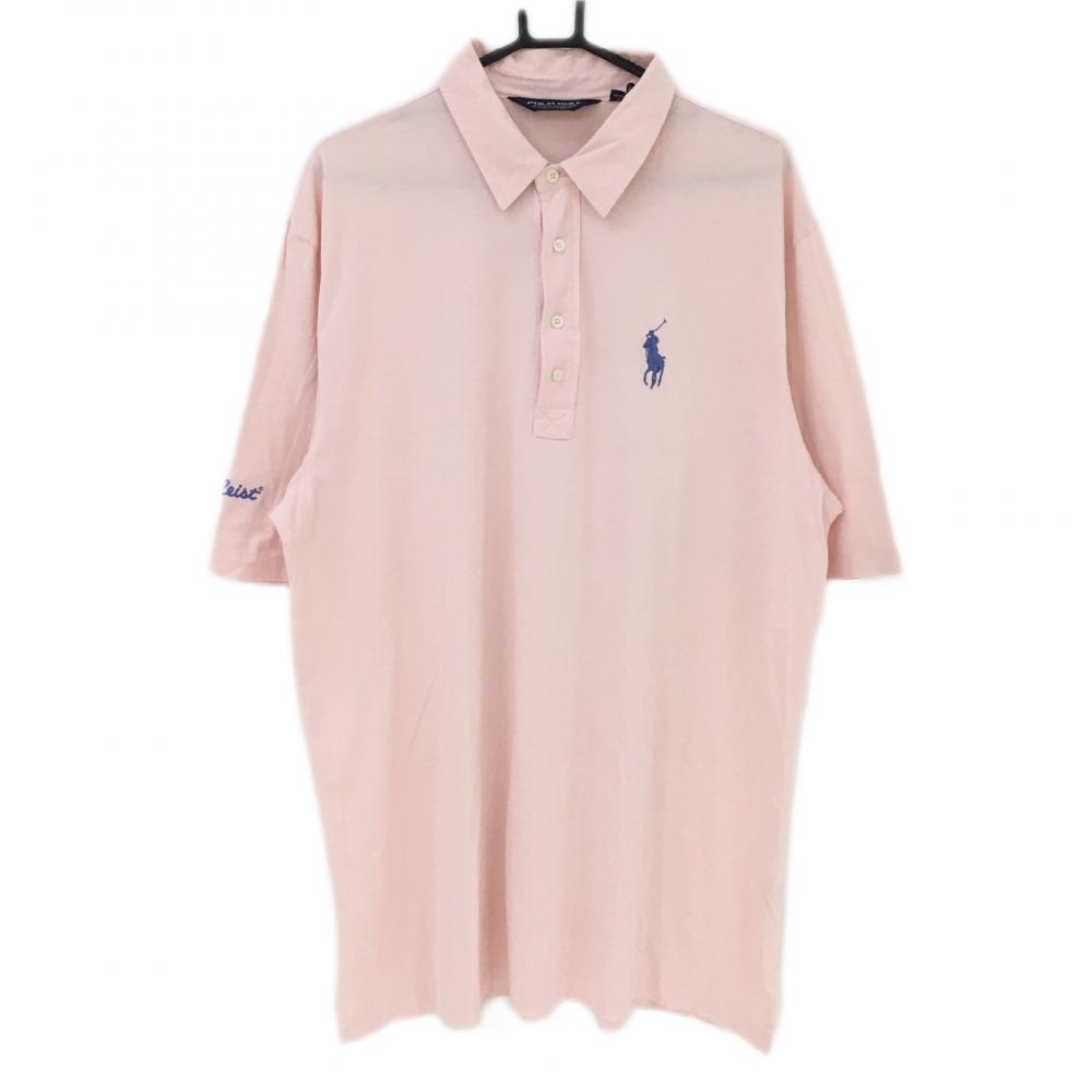 【美品】ポロゴルフ ラルフローレン 半袖ポロシャツ ピンク ビッグポニー  メンズ XL ゴルフウェア 大きいサイズ Ralph Lauren