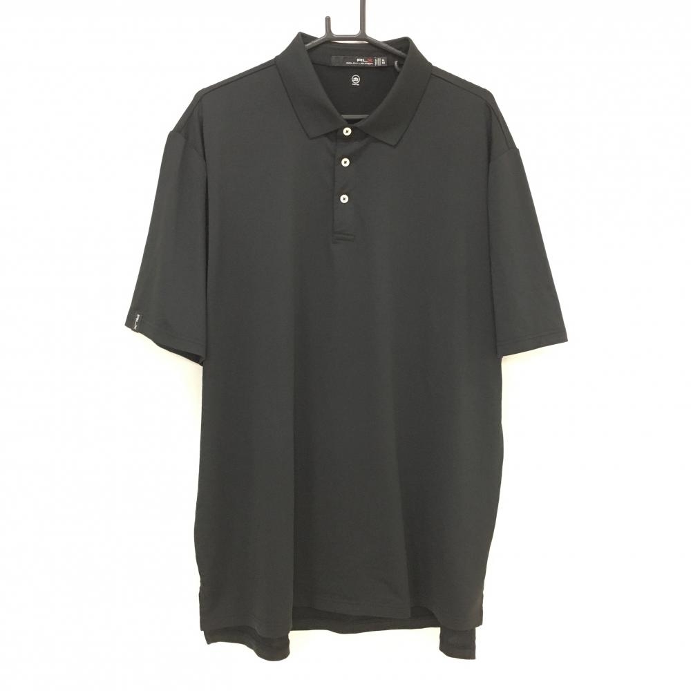 RLXラルフローレン 半袖ポロシャツ 黒 袖ロゴ ストレッチ メンズ XL ゴルフウェア Ralph Lauren