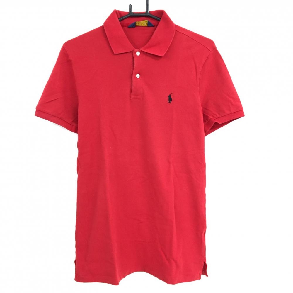 ポロゴルフ 半袖ポロシャツ レッド ロゴ黒 メンズ S ゴルフウェア Ralph Lauren