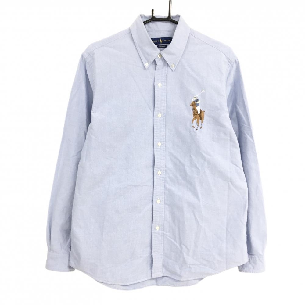 ラルフローレン 長袖シャツ ライトブルー ポニー刺しゅう  メンズ LG ゴルフウェア Ralph Lauren