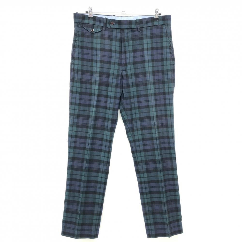 ポロゴルフ パンツ ダークグリーン系×ネイビー系×黒 チェック ストレッチ メンズ 34/32 ゴルフウェア Ralph Lauren