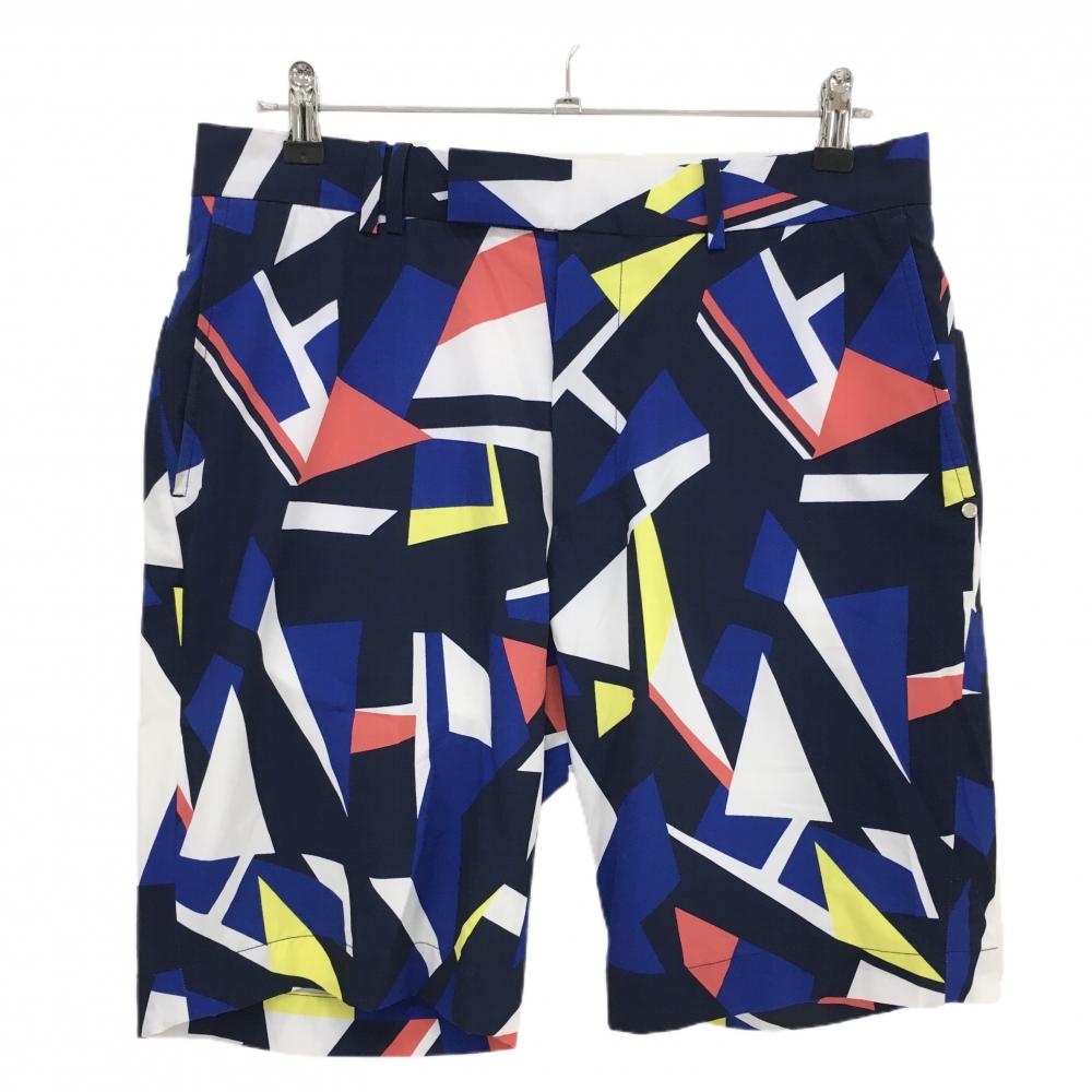 RLXラルフローレン ハーフパンツ ネイビー×レッド 総柄 メンズ 32 ゴルフウェア Ralph Lauren