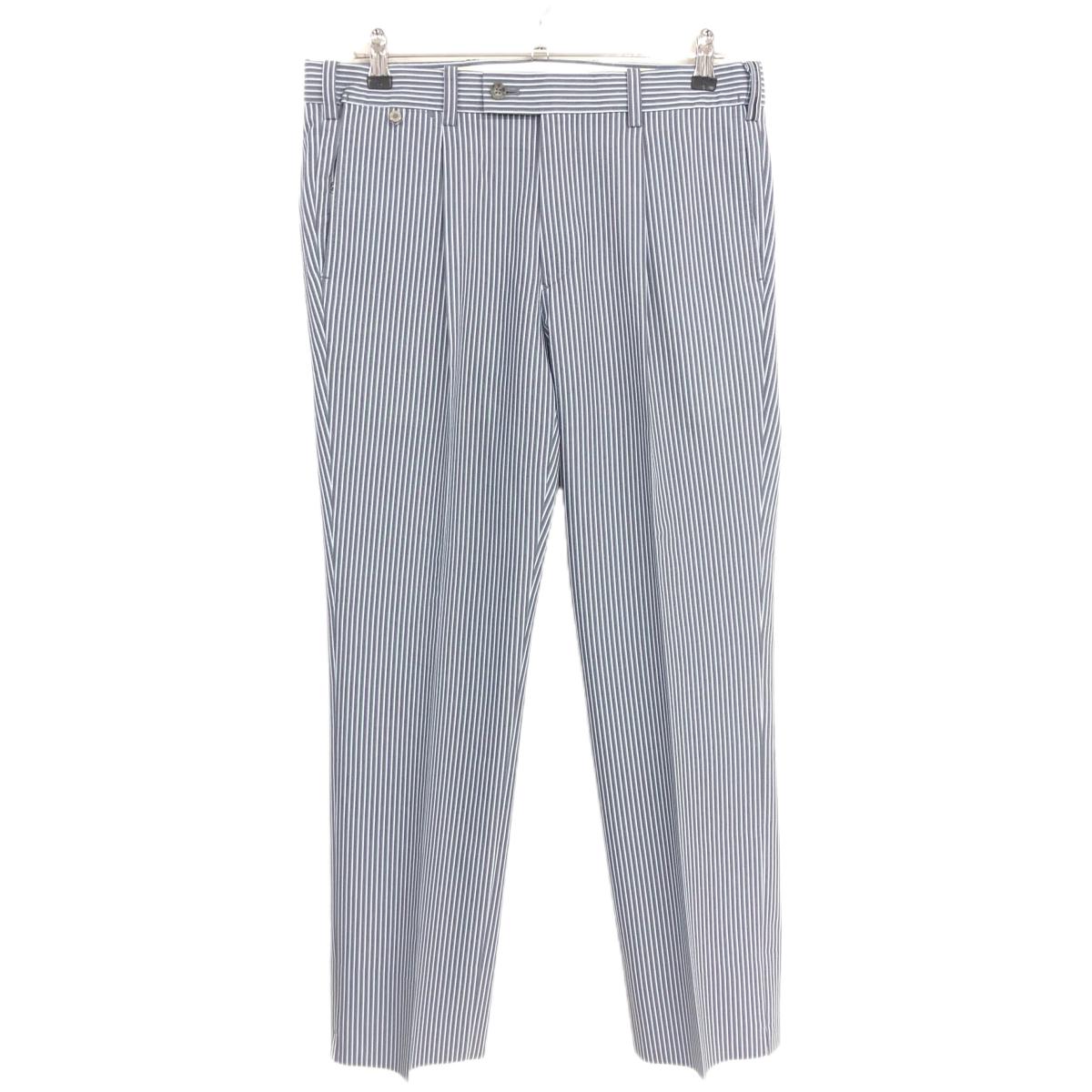 【超美品】ランバンスポール パンツ ダークグレー×白 ストライプ メンズ 82 ゴルフウェア LANVIN SPORT