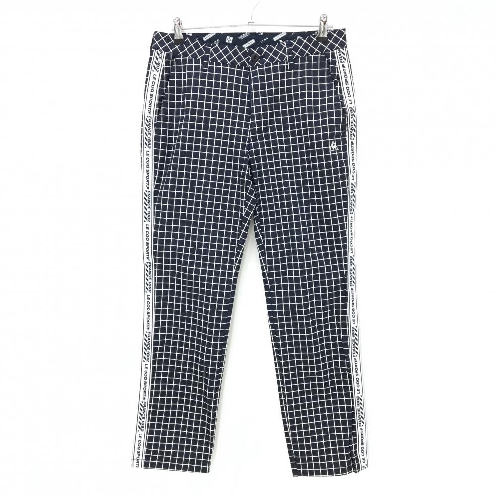 【新品】ルコックゴルフ パンツ ネイビー×白 格子チェック ストレッチ メンズ 82 ゴルフウェア le coq sportif