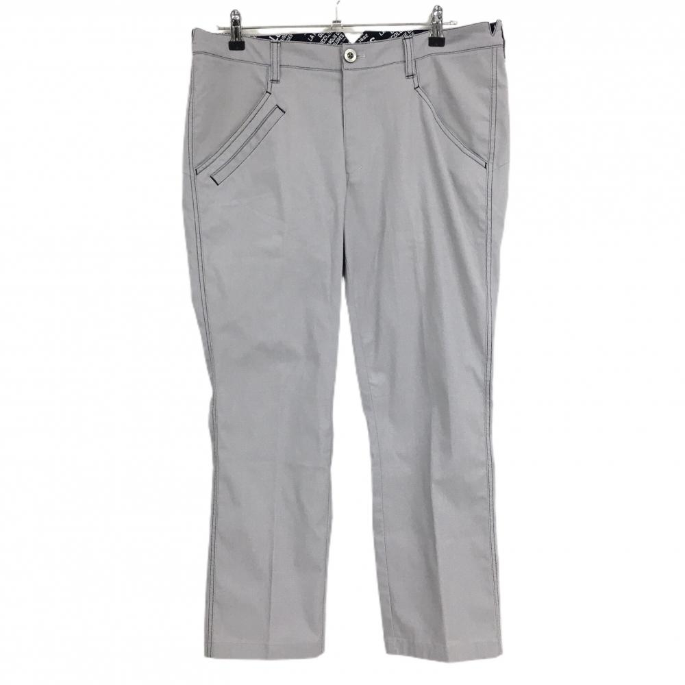 【美品】ルコックゴルフ パンツ ライトグレー ストレッチ ステッチネイビー メンズ 88 ゴルフウェア le coq sportif