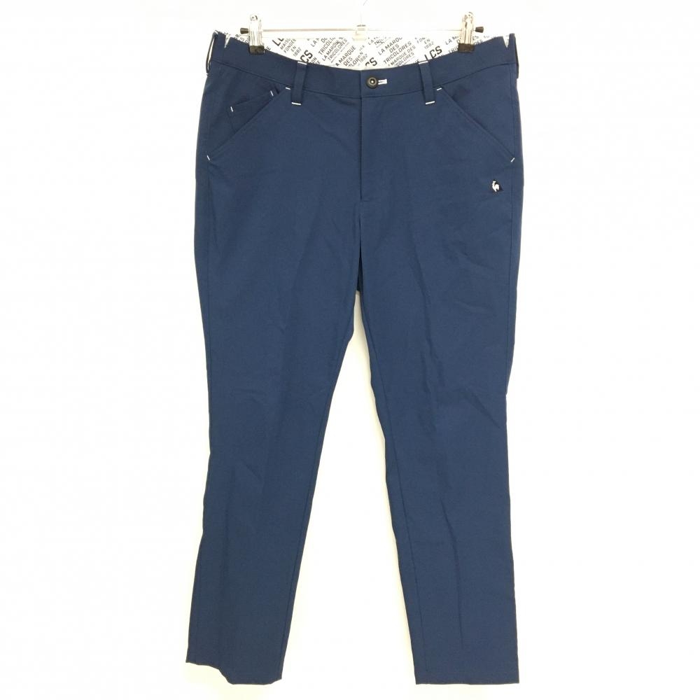 【美品】ルコックゴルフ パンツ ネイビー ロゴ刺しゅう トリコロール メンズ 88 ゴルフウェア le coq sportif
