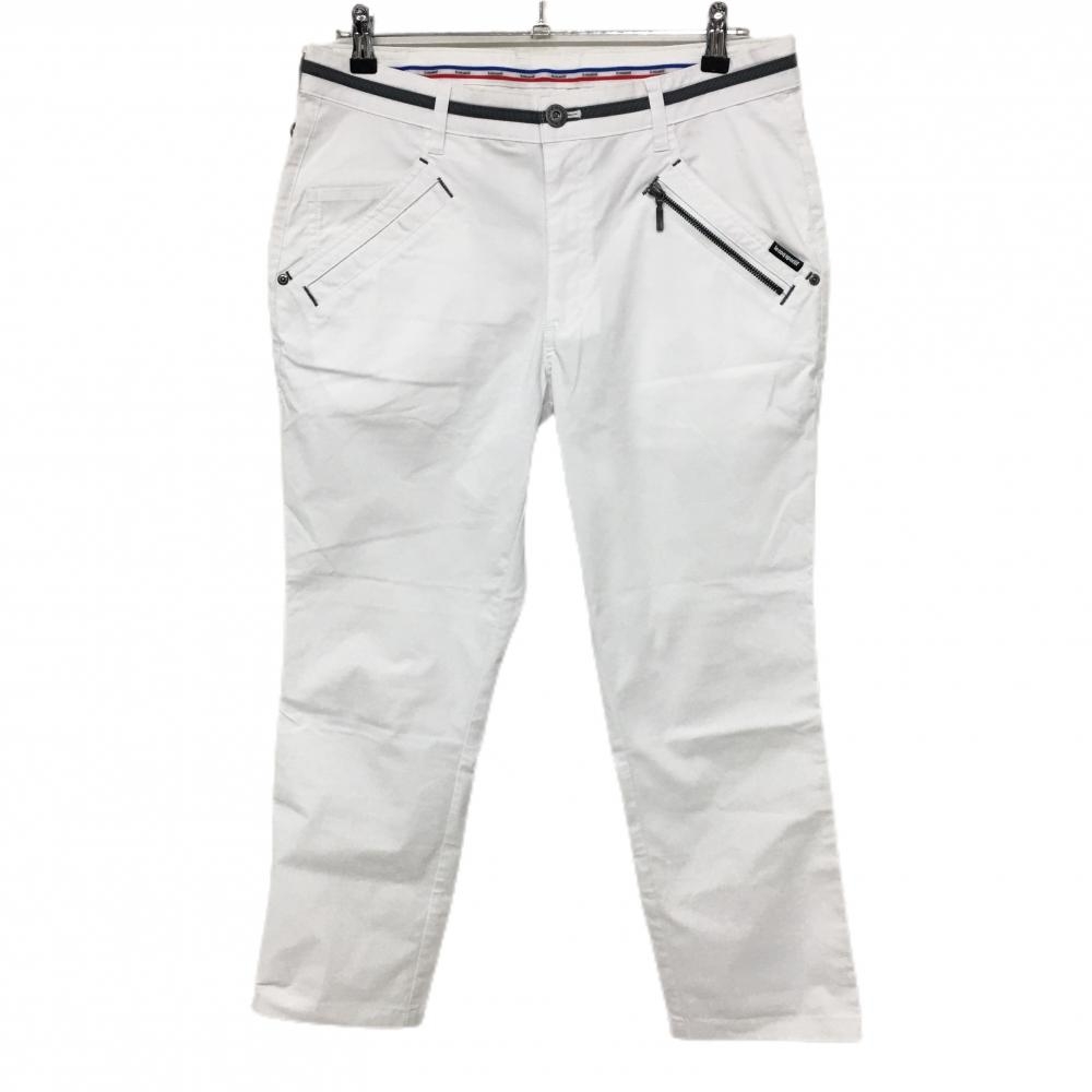 【美品】ルコック パンツ 白 無地 複数ポケット  メンズ 85 ゴルフウェア le coq sportif