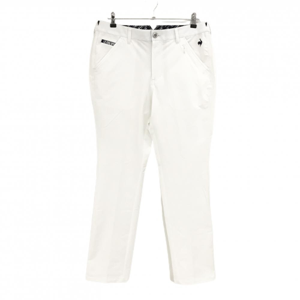 【超美品】ルコックゴルフ パンツ 白 ロゴネイビー ストレッチ  メンズ 88 ゴルフウェア le coq sportif