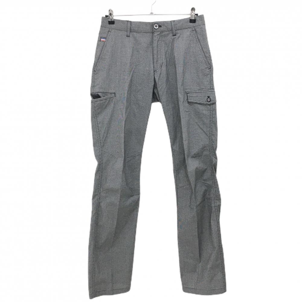 【美品】ルコックゴルフ パンツ 黒×白 細目千鳥格子  メンズ 79 ゴルフウェア le coq sportif