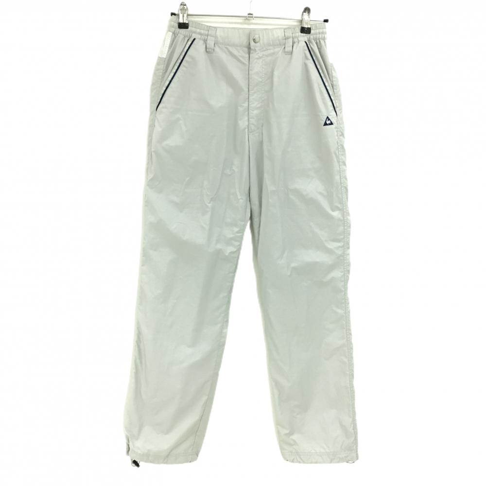 ルコックゴルフ パンツ ライトグレー×ネイビー メッシュ裏地 裾ドローコード メンズ M ゴルフウェア le coq sportif