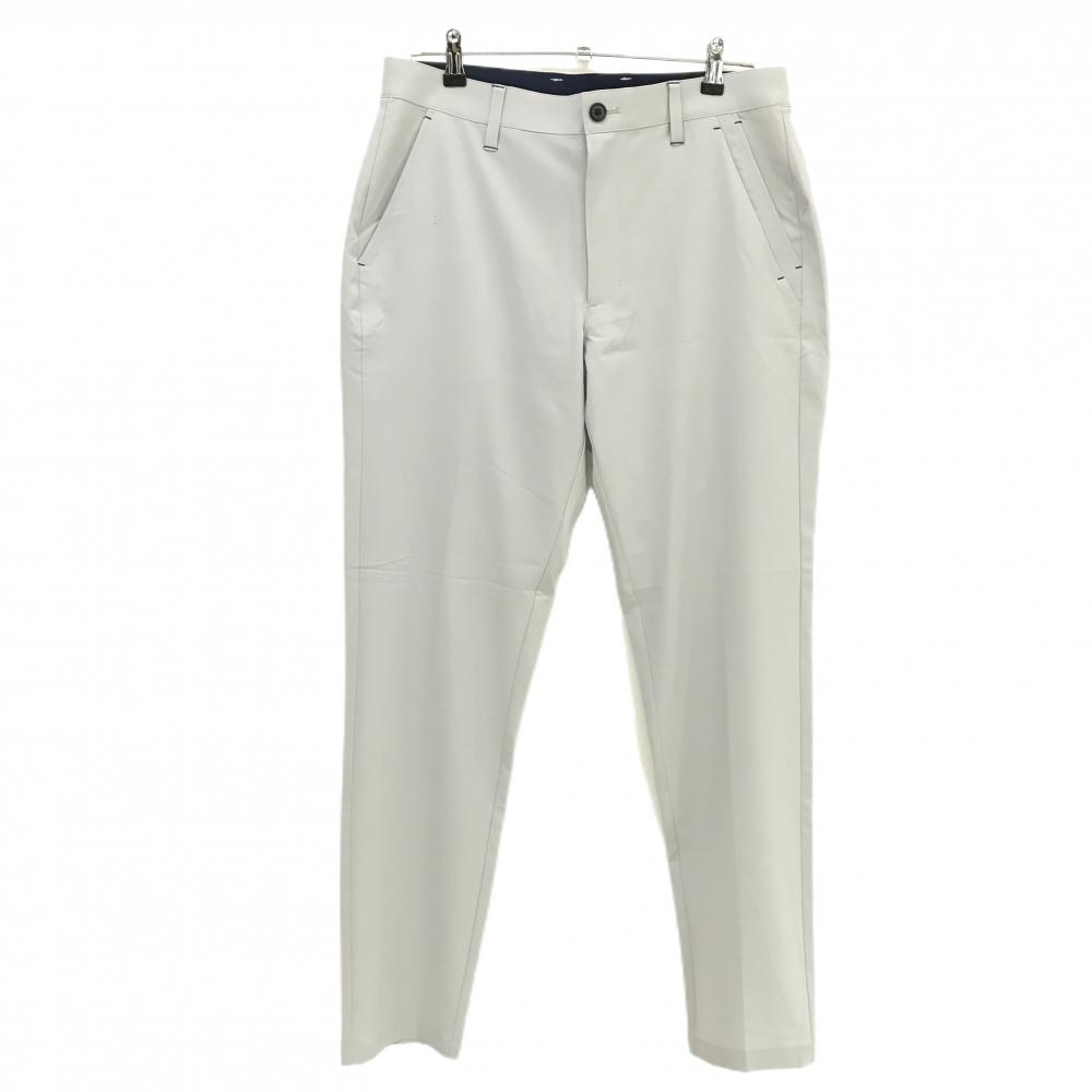 【美品】ルコックゴルフ パンツ ライトグレー ロゴネイビー 薄手 メンズ 85 ゴルフウェア le coq sportif