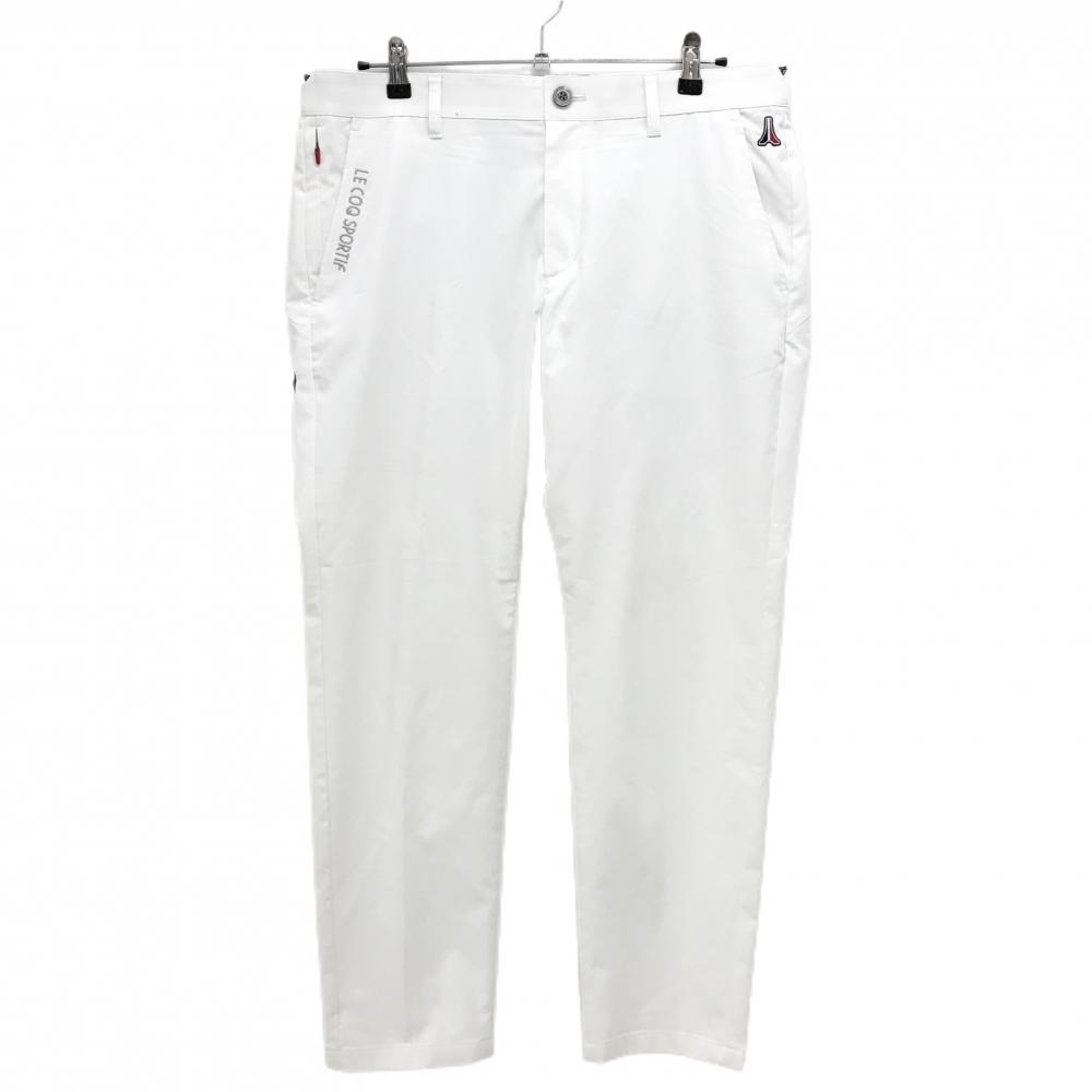 【美品】ルコックゴルフ パンツ 白 ポケット口ロゴ刺しゅう ストレッチ メンズ 92 ゴルフウェア le coq sportif
