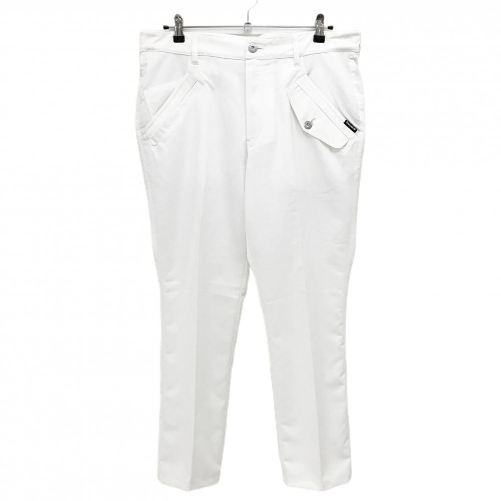 【美品】ルコックゴルフ パンツ 白 複数ポケット 裏地メッシュ  メンズ 92 ゴルフウェア le coq sportif
