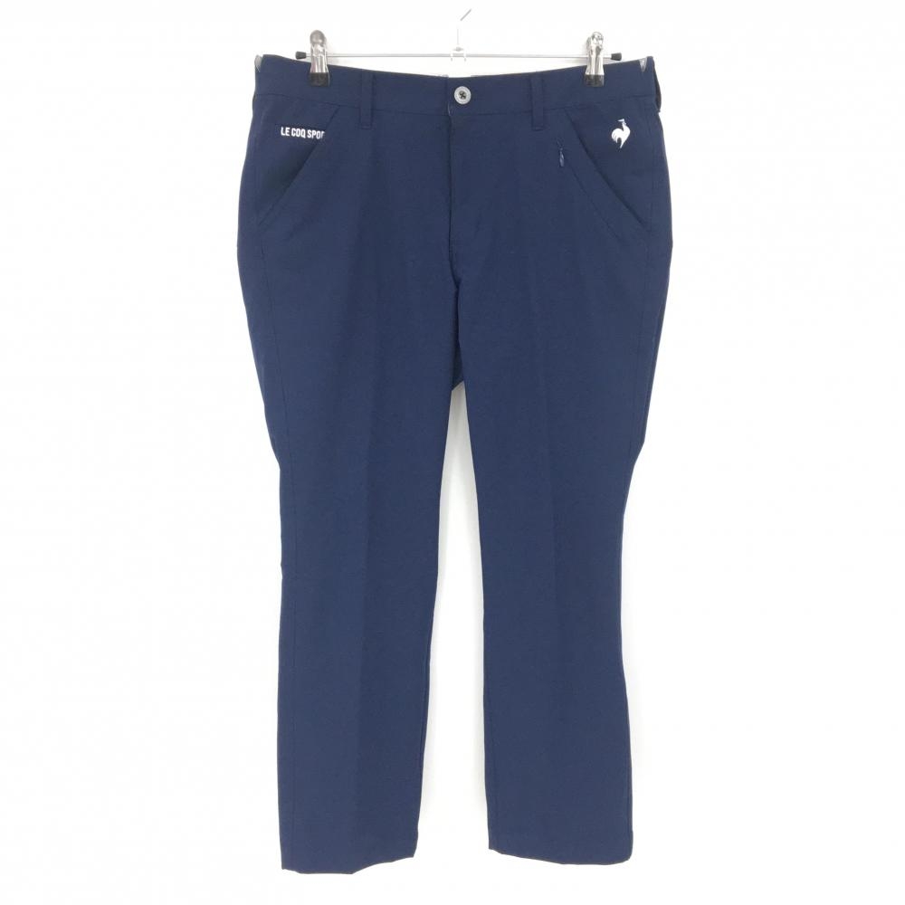 【超美品】ルコックゴルフ パンツ ネイビー ロゴ白 ストレッチ メンズ 85 ゴルフウェア le coq sportif