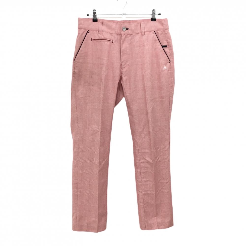 ルコックゴルフ パンツ レッド グレンチェック ウエスト後ろ通気口  メンズ 88 ゴルフウェア le coq sportif