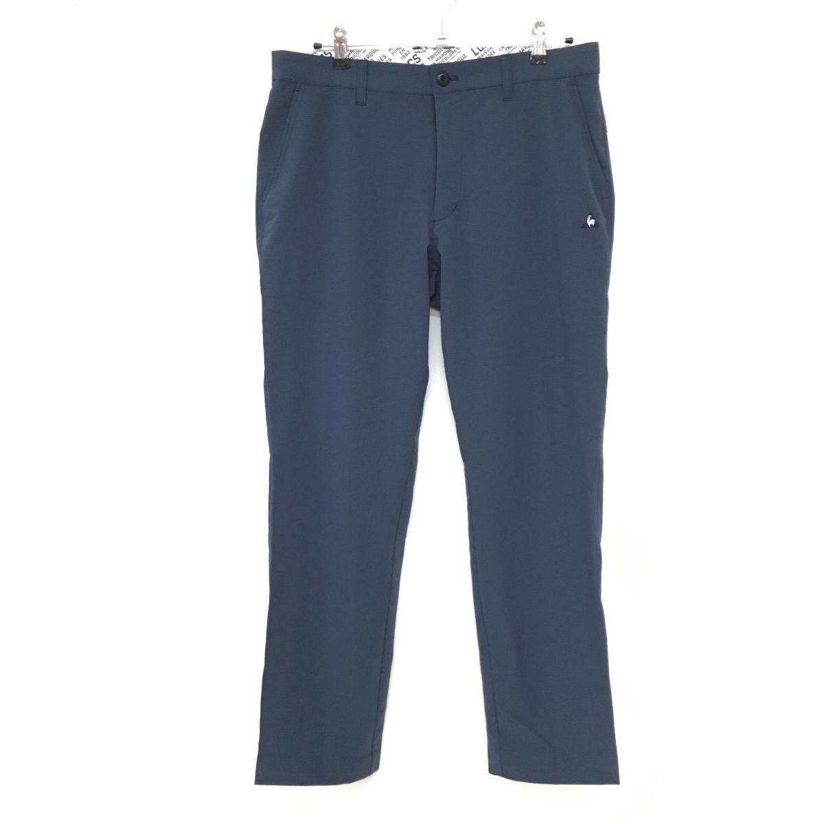 【美品】ルコックゴルフ パンツ ダークグレー系 格子柄地模様 ストレッチ メンズ 88 ゴルフウェア le coq sportif