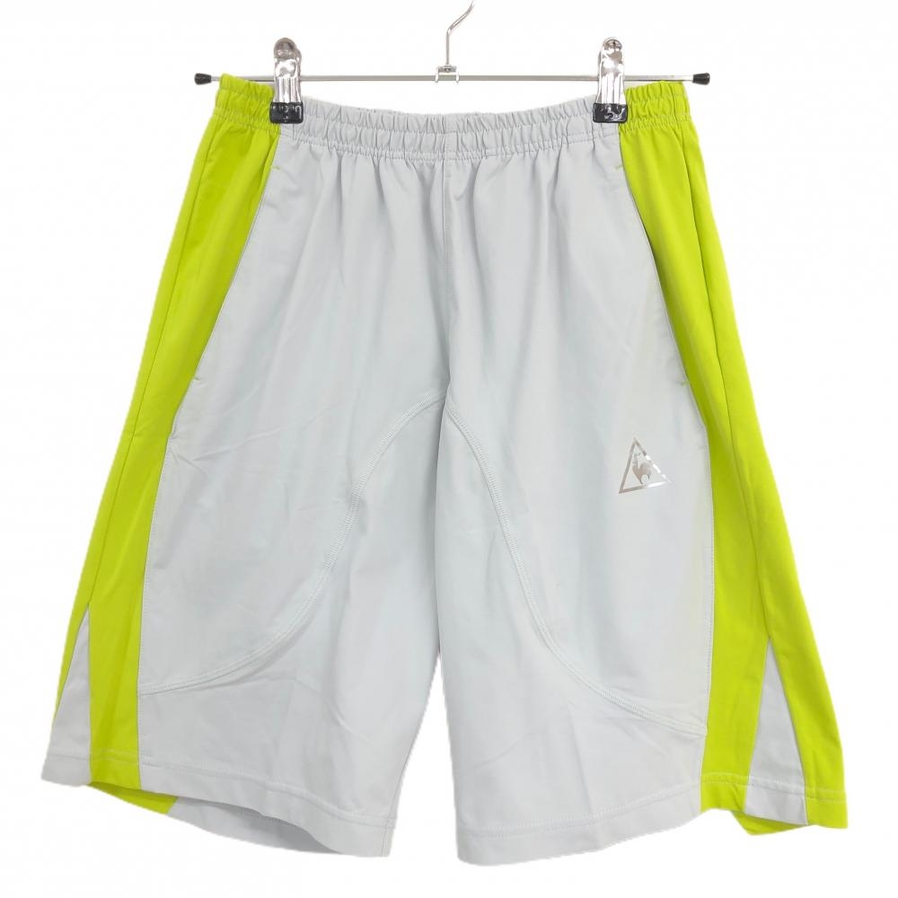 ルコック ハーフパンツ ライトグレー×ライトグリーン ストレッチ ウエストゴム  メンズ M ゴルフウェア le coq sportif