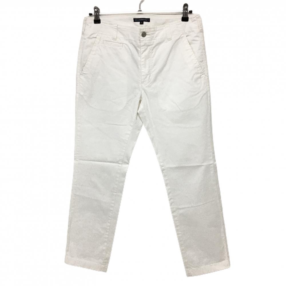 【美品】ロサーセン パンツ 白 無地 バックロゴ刺しゅう メンズ 76 ゴルフウェア Rosasen