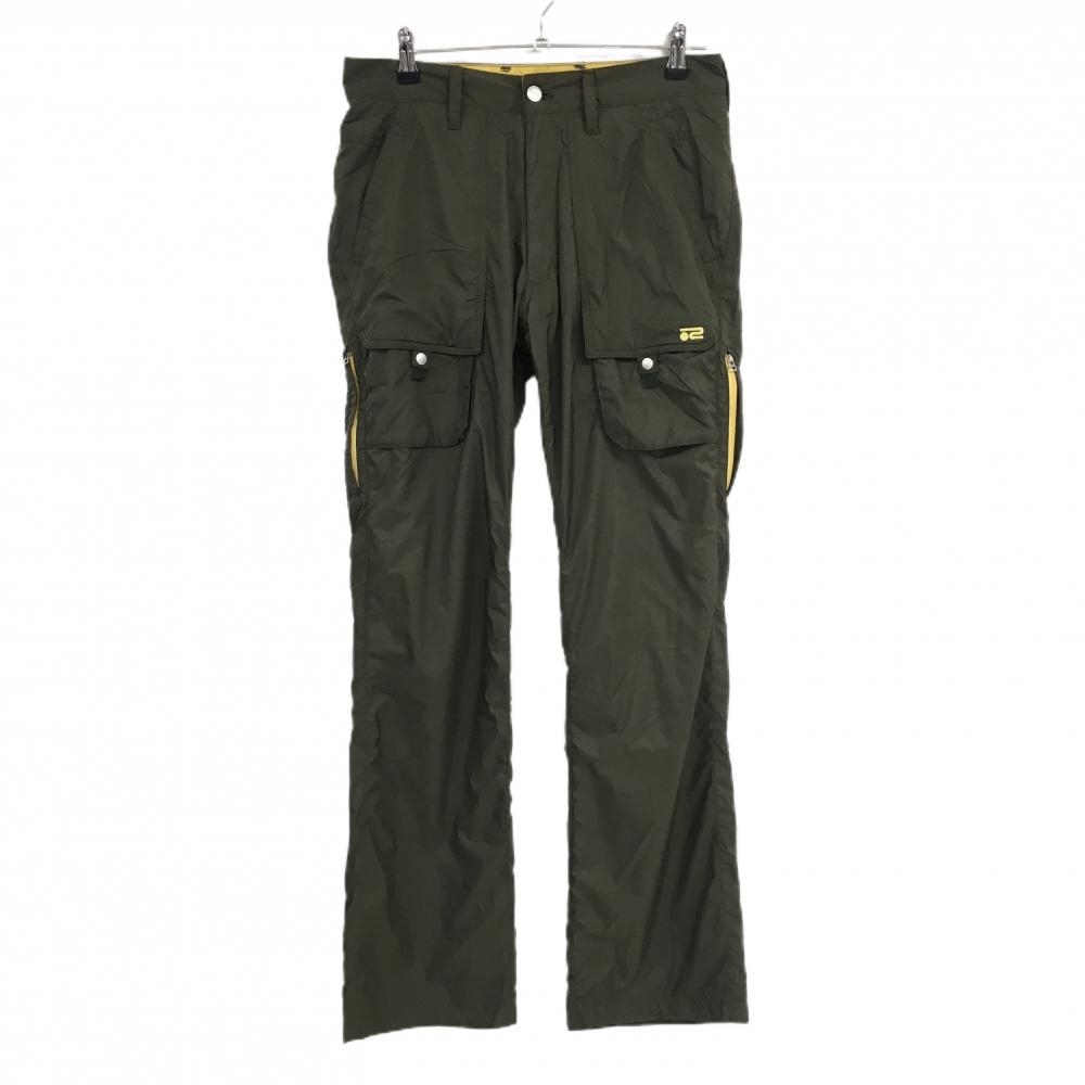 【美品】ロサーセン パンツ カーキ×イエロー ポケット複数 裏地あり メンズ 79 ゴルフウェア Rosasen
