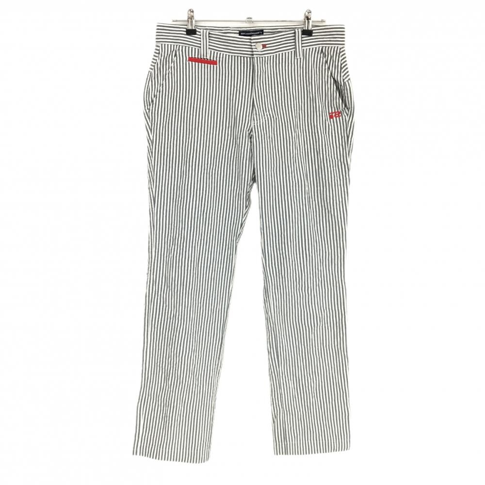 【美品】ロサーセン パンツ ネイビー×白 ストライプ ストレッチ メンズ 85 ゴルフウェア Rosasen