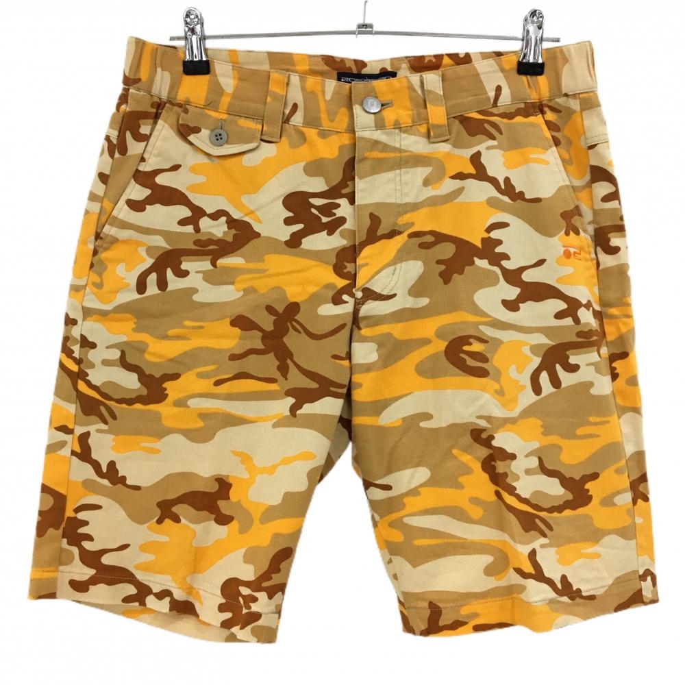 【美品】ロサーセン ハーフパンツ ブラウン×オレンジ 迷彩 カモフラ メンズ 82 ゴルフウェア Rosasen
