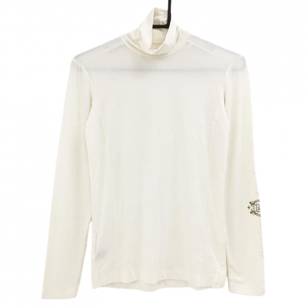 【美品】23区スポーツ 長袖ハイネックシャツ アイボリー インナーシャツ レディース I(M) ゴルフウェア 23区