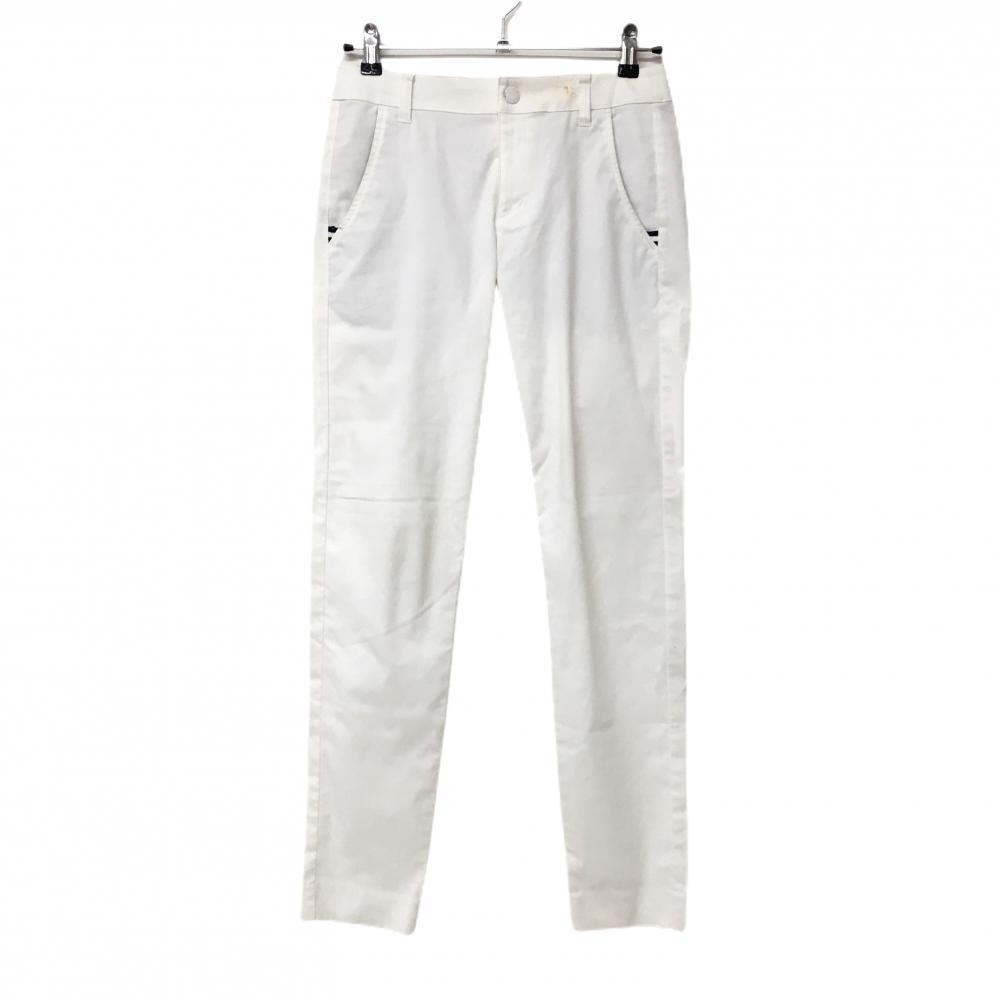 23区ゴルフ パンツ 白 織生地 ストレッチ  レディース 61 ゴルフウェア 23区