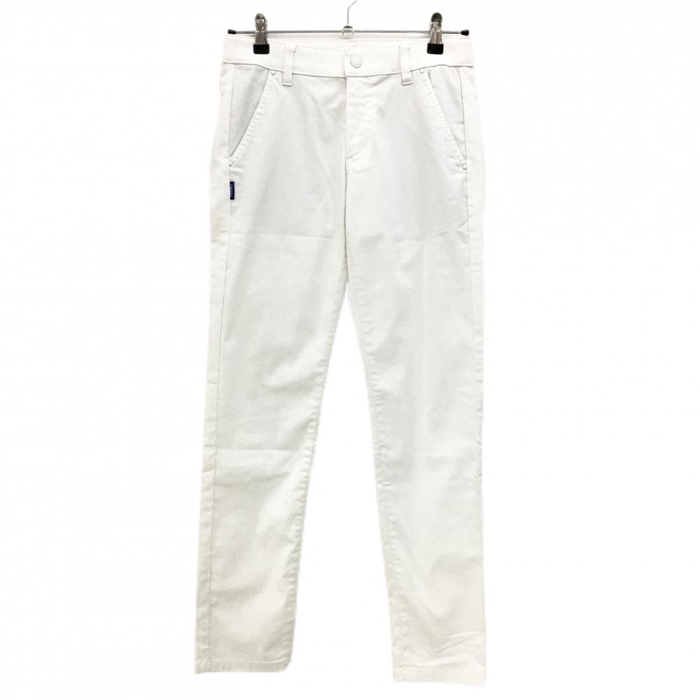 【超美品】23区ゴルフ パンツ 白 ロゴ刺しゅう ストレッチ レディース 6(S) ゴルフウェア 23区
