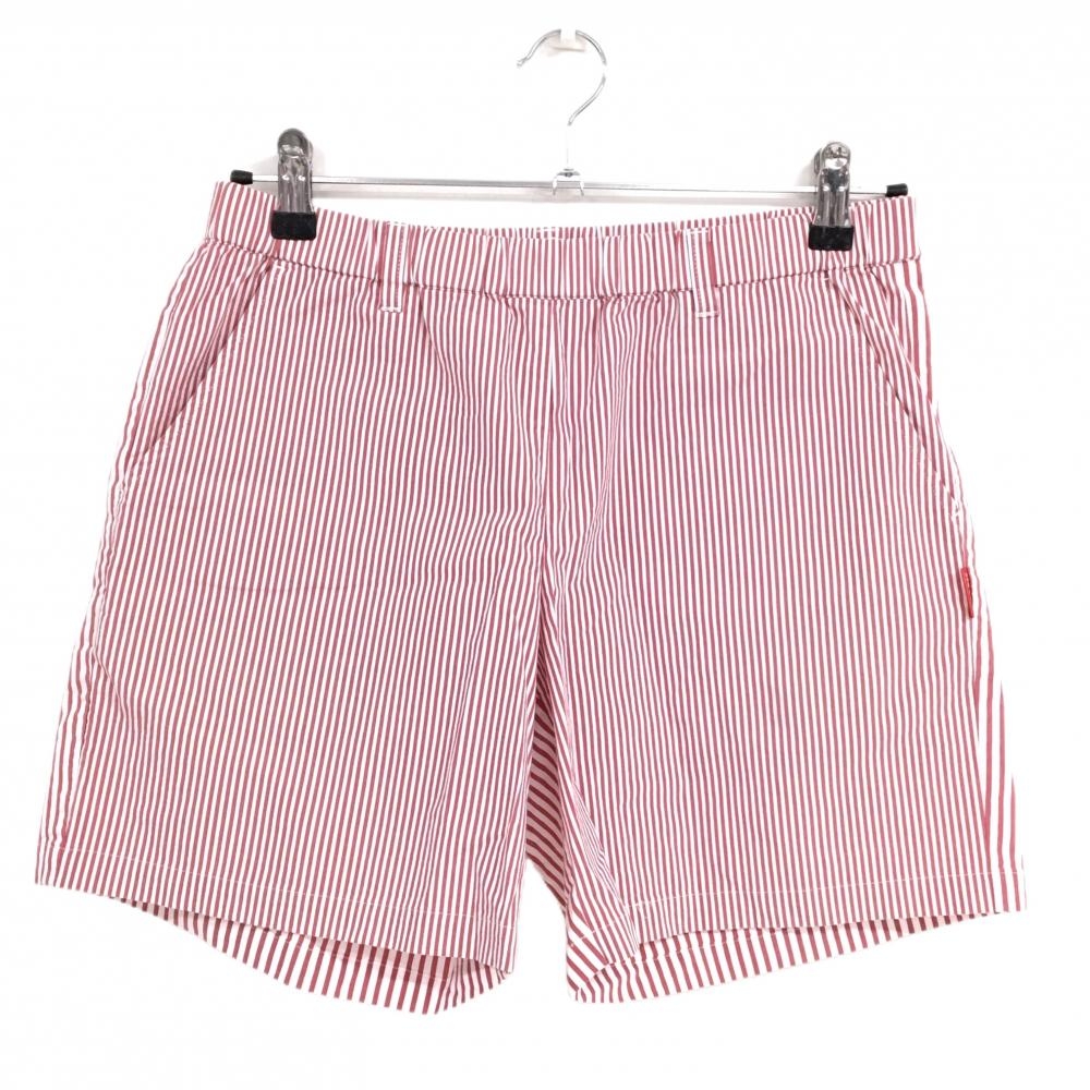 【超美品】23区ゴルフ ショートパンツ 白×レッド ストライプ ウエスト紐  レディース II(L) ゴルフウェア 23区