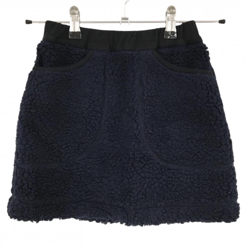 23区ゴルフ ボアスカート ネイビー×黒 ウエストゴム 裏地付き  レディース S ゴルフウェア 23区