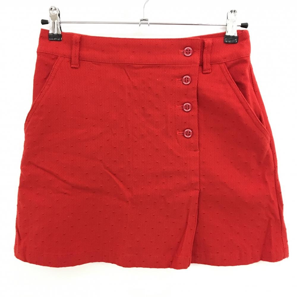 【美品】23区ゴルフ スカート レッド ドット・ヘリンボーン織生地 ストレッチ レディース 64(M) ゴルフウェア 23区