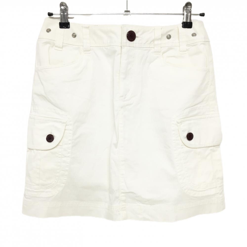 【美品】23区スポーツ スカート 白 複数ポケット　内側インナーパンツ レディース 67 ゴルフウェア 23区