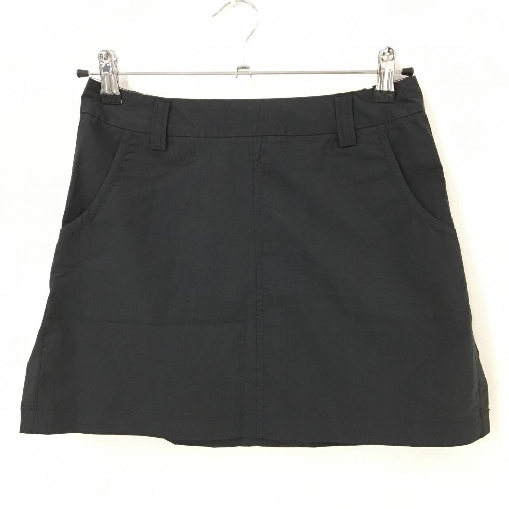 【超美品】アシュワース スカート 黒 バックロゴ サイドスリット レディース S ゴルフウェア ASHWORTH